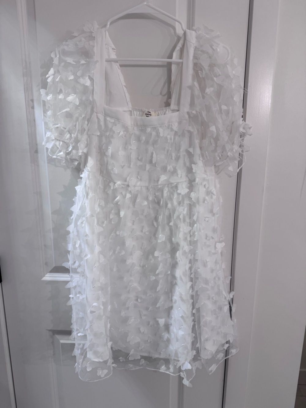 entro Cream Floral Appliqué Mini Dress